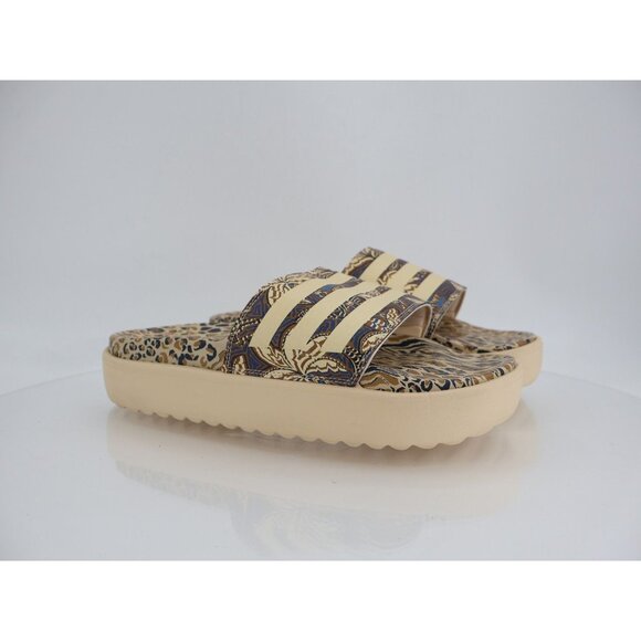 Adidas Adilette Platform Sandal Slide Crystal Sand Animal Print Men Size 11 Tan - Picture 1 of 13